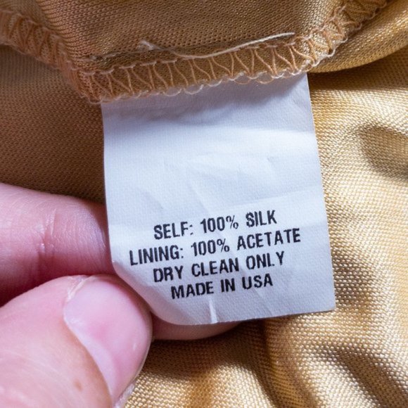 Anthro Y2K XS Silk Ruched Goddess Mini Dress Gold - Picture 7 of 8